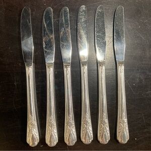 Wm Rogers AVALON Cabin International Silverplate 6 Hollow Grille Knives Flatware